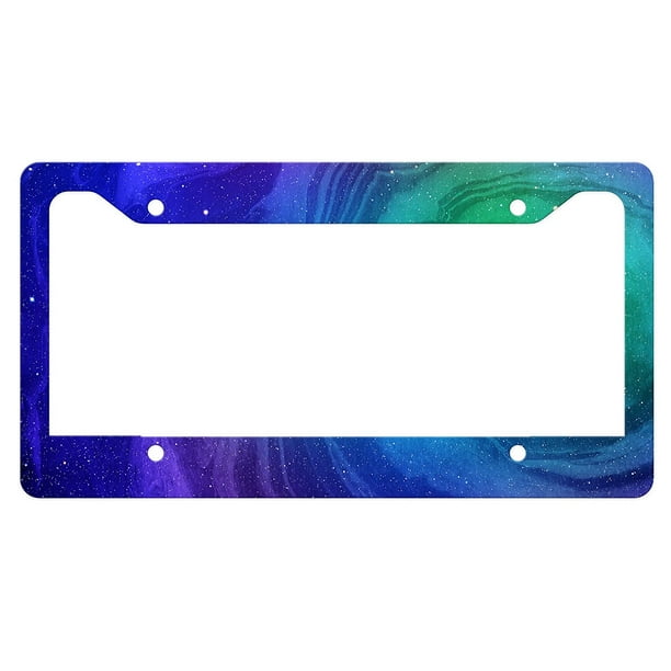 Blue Green Splatter Marble License Plate Frame 